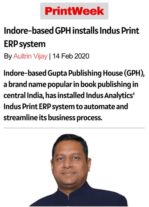 Indore-based GPH installs Indus Print ERP system